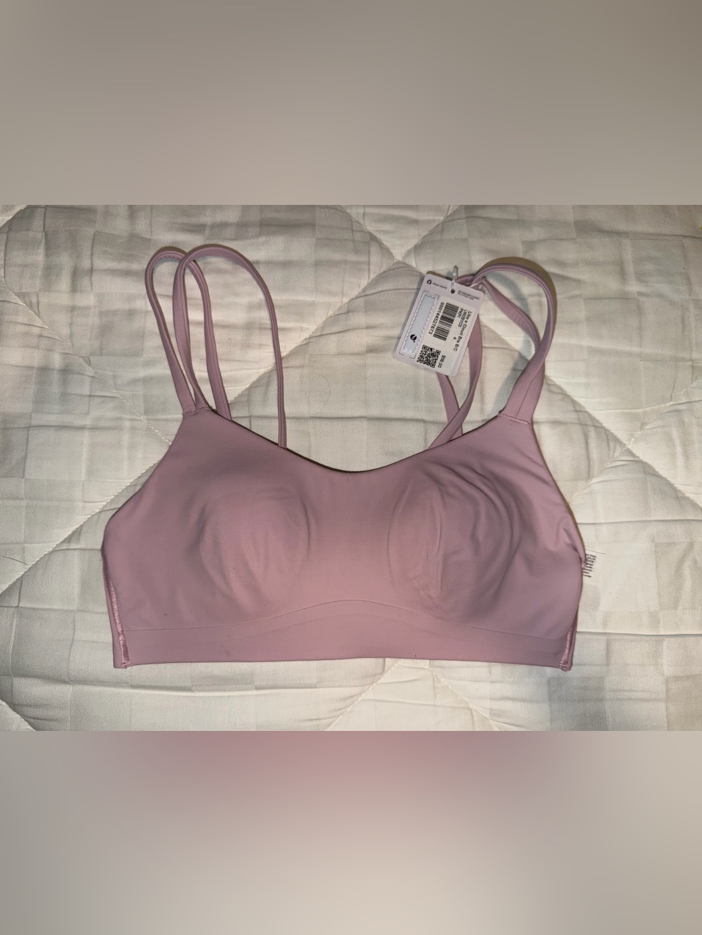 Lululemon Seamless Light Pink Bralette with Double-Strap Design